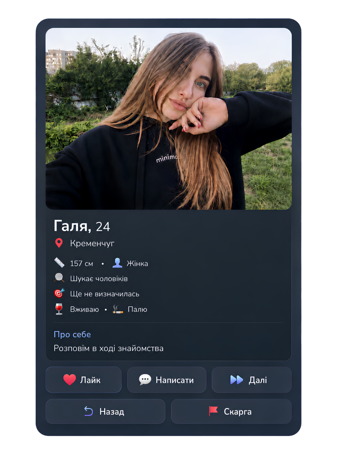 Анкета Галі, 24, у blyzko.date